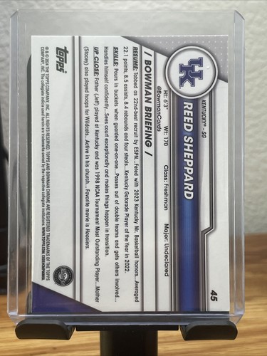 Reed Sheppard 2023-24 Bowman U 1st Bowman Chrome #45 Rockets - Picture 2 of 2