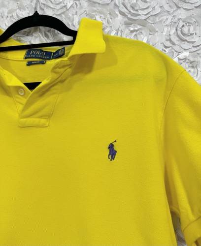 POLO RALPH LAUREN Polo Shirt Youth Size L Classic Soft Knit Yellow Pony Shirt - Picture 2 of 9