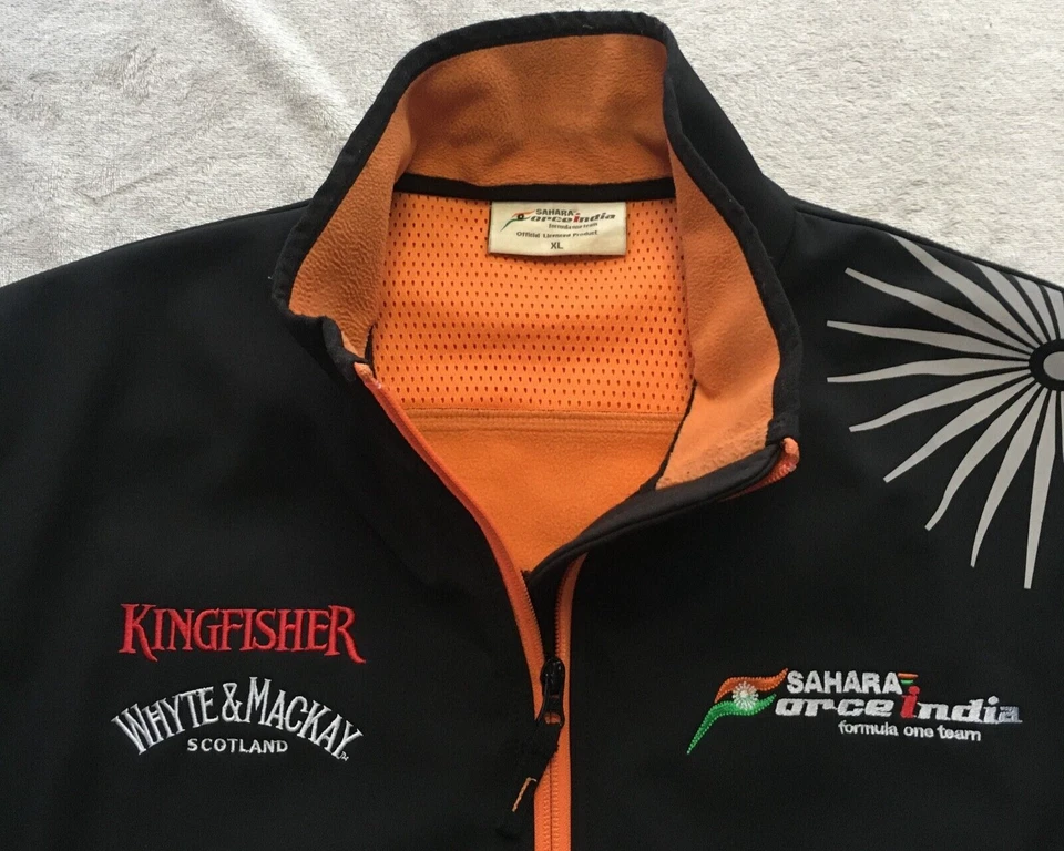 Sahara Force India F1 Team Formula One 1 mens Racing Softshell Jacket size XL - Image 4 of 4