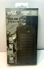 Solar Portable Power Bank 5,000mAh 2 USB External Battery Charger for Cell Phone