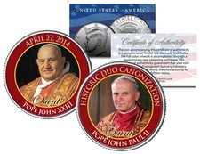 SAINTS POPE JOHN PAUL II & JOHN XXIII CANONIZATION 2014 JFK Half Dollar Coin