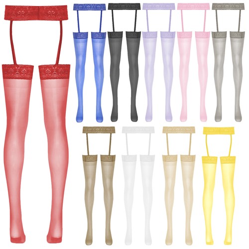 Womens Stockings Floral Lace Pantyhose Patchwork Lingerie Stretchy Nightwear - Picture 2 of 81