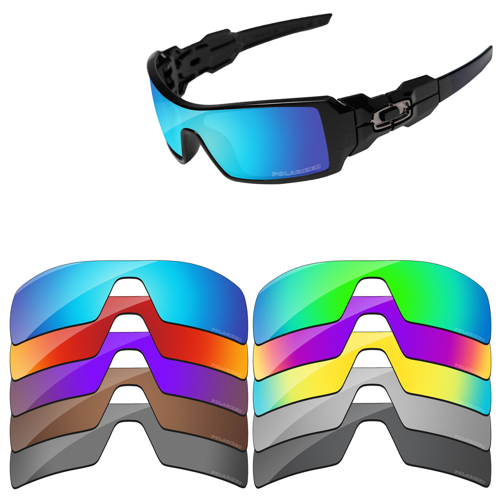 Polarized Replacement Lenses for Oakley Oil Rig Sunglasses