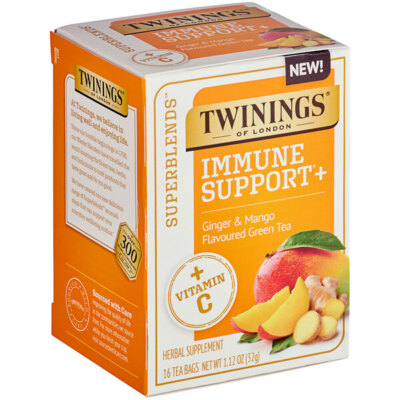Twinings Superblends Immune Support+ Ginger & Mango Green Tea Bags - 16/Box