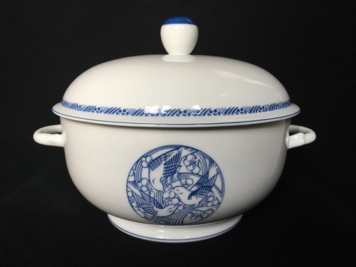 LALIQUE « MERLES ET RAISINS » Soupière en Porcelaine de Limoges Goût Art Deco - Picture 3 of 12