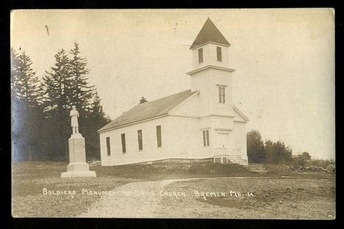 um 1916 Bürgerkrieg Soldaten Denkmal, Union Kirche, Bremen, Maine