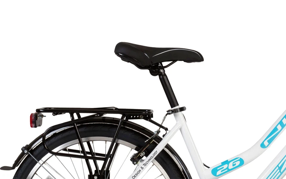 26 zoll Damen Fahrrad Mädchenfahrrad Damen City Rad City bike Weiss türkis Neu - Bild 2 von 4