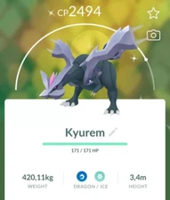 ✨ Shiny Kyurem ✨ -  PTC - 80kStardust - Description