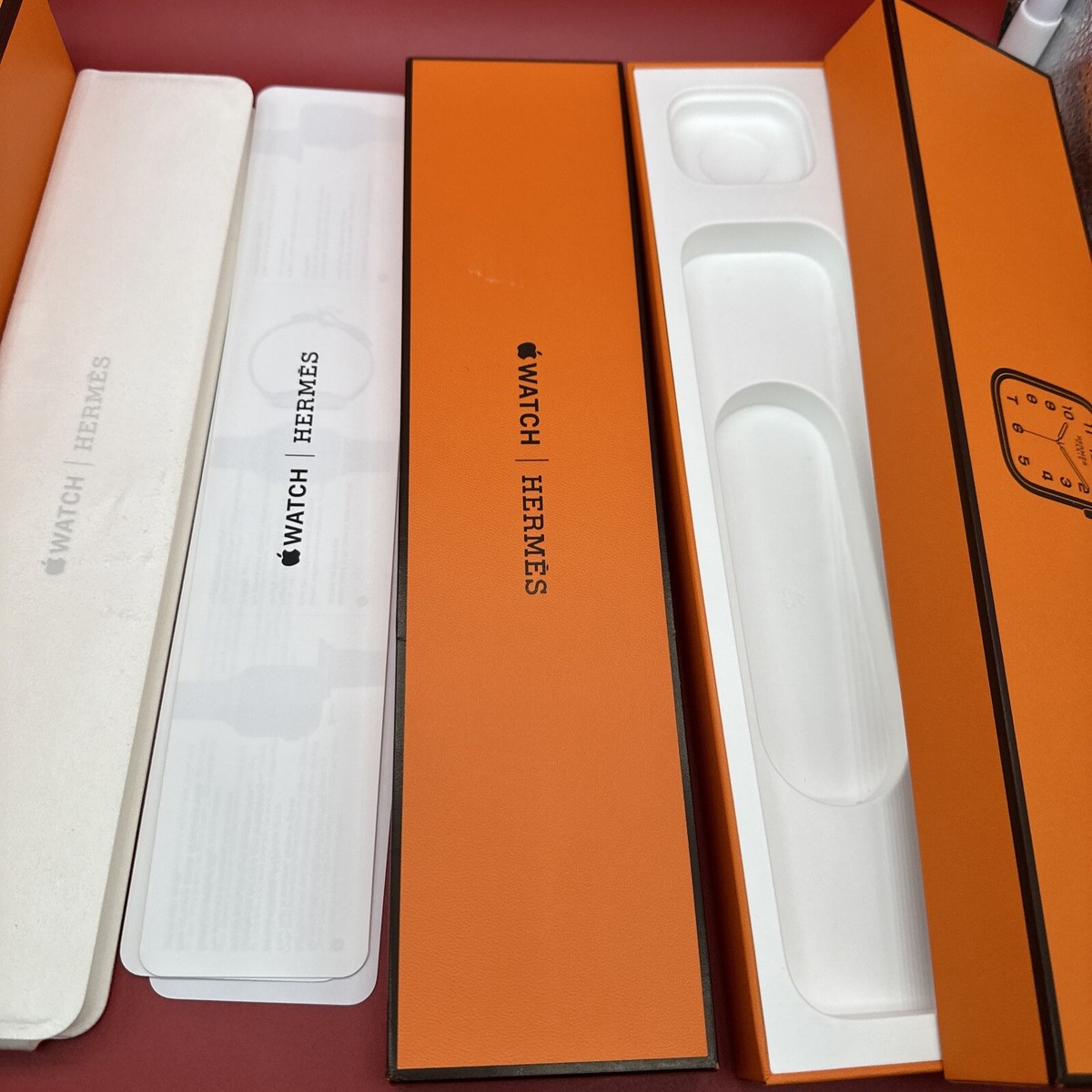 Hermes Complete EMPTY Apple Watch Box & Dust Bags Only Case Hermes Complete EMPTY Apple Watch Box & Dust Bags Only Case