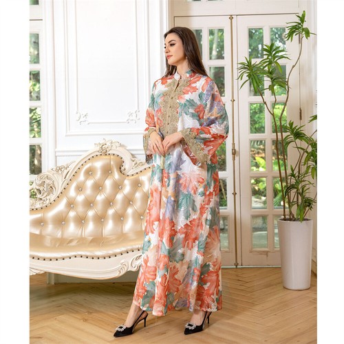 Muslim Women Abaya Long Sleeve Dress Dubai Islamic Party Robes Robe Evening - Picture 76 of 107