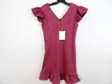 NWT VOY Sydney Burgundy Faux Leather Midi Dress Women's Size Medium