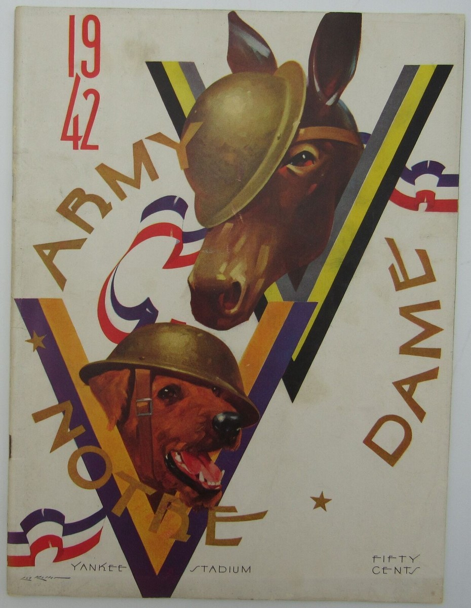 ノースカロライナ 1942 Army vs. Notre Dame College Football Game Program