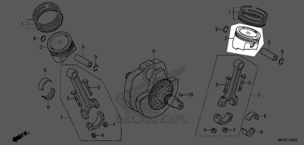Honda 2003-2018 Schatten VT VTX Kolben Std 13101-MEA-670 Neu OEM-image