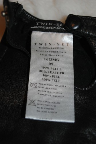 TWINSET Simona Barbieri guanti con cuore 100%pelle cuore leather gloves tg.M - Foto 3 di 11