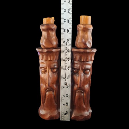 Vintage Slavic Mythology Knights Templar King Medieval Wood Candle Stick Holder - Picture 19 of 24