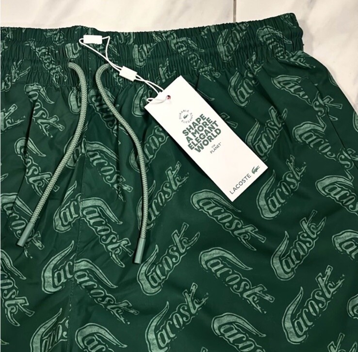Lacoste Men's All Over Swim Shorts Dark Green $90 New thumbnail 3