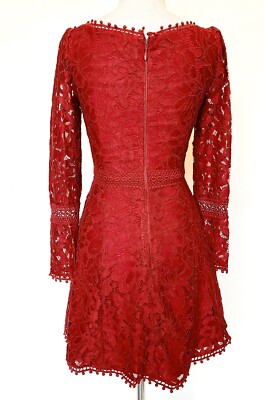 chinese dress ladies Empress High Neck Open Back Lace Dress Red Selfie Leslie