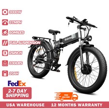 Electric Bike 3000W 52V 20Ah 26" Fat tire Dual Motor E-bike Teen