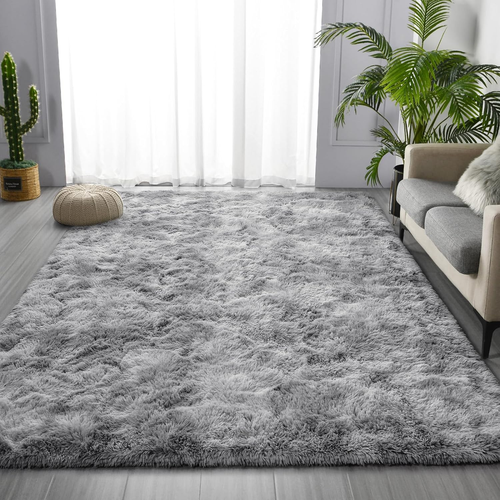 Large Shag Area Rugs 6 X 9, Tie-Dyed Plush Fuzzy Rugs for Living Room, Ultra Sof - Picture 3 of 12