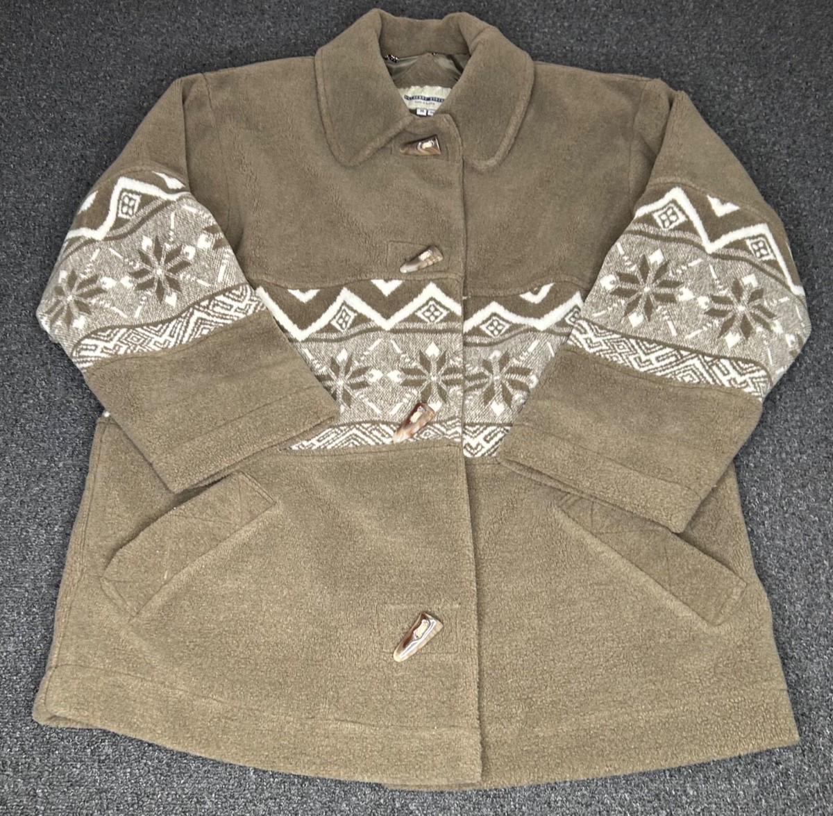 Vintage Mulberry Street Jacket Womens Med Fleece Tan Aztec Southwestern Russia