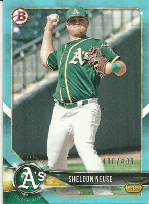 2018 BOWMAN DRAFT SKY BLUE BD123 SHELDON NEUSE RC 486/499