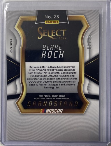 2017 Select Racing Red Grandstand Prizm BLAKE KOCH /99 - Picture 2 of 3