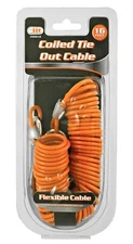 Coiled Tie Out Cable - Flexible Cable - 16 Feet by JMK IIT 99918