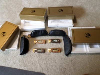 Franklin Mint Roland Martin  Bass Pocket Knives Set of Four