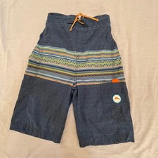 Tommy Bahama Kids Boy Swim Trunks Size XL Blue Orange Tribal Print Elastic Waist