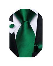 DiBanGu Mens Tie Set Silk Solid Paisley Necktie and Pocket Square Cufflinks C...