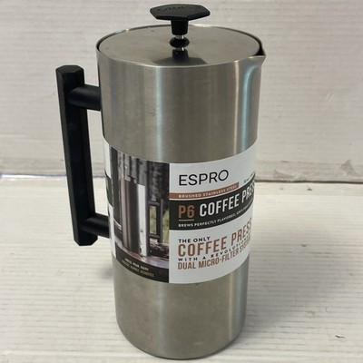 Espro P6 32 Ounces French Press Coffee Maker, Double Walled Stainless Steel