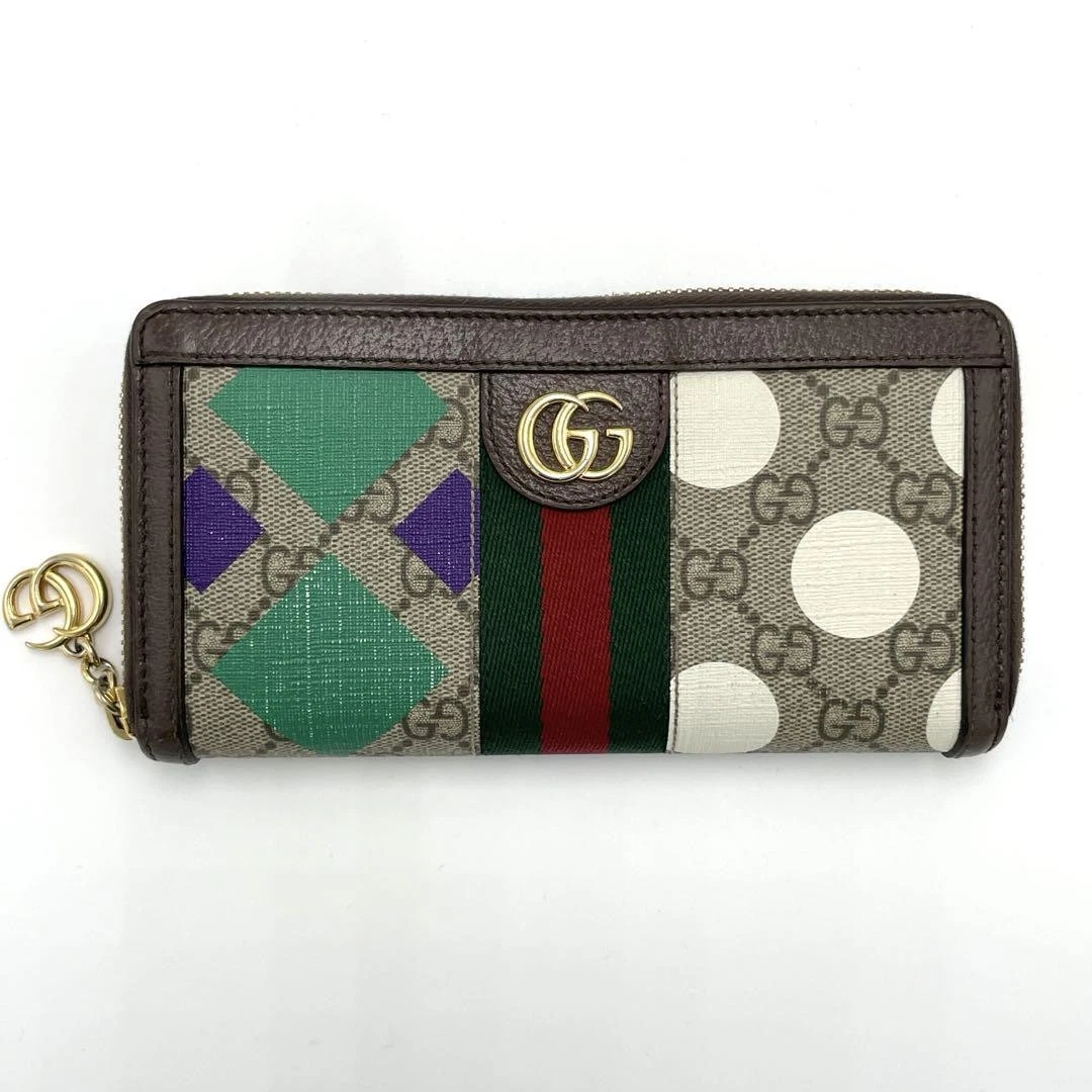Beauty Gucci Offidia GG Supreme Portefeuille Long Zip Rond
