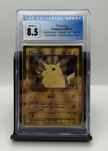 Pokémon Pikachu 58/102 Gold Metal Celebrations Ultra Premium Collection CGC 8.5
