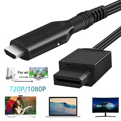 Wii HDMI Adapter Converts AV Component to Digital Output 480i to 480p Upscale