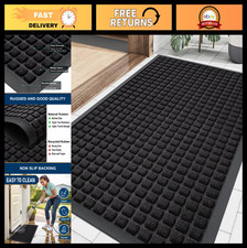 Heavy Duty Non-Slip Rubber Doormat, 35x23 Inch, Easy Clean Indoor/Outdoor Entran