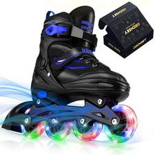 OBENSKY 4 Size Adjustable Light up Inline Skates Roller Blades for Kids,Beginner