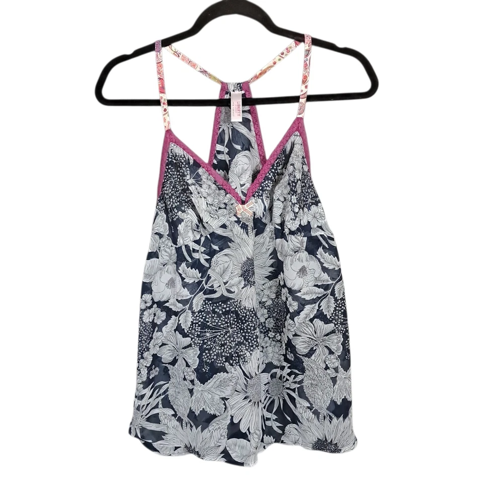 Top Babydoll Liberty of London for Target pequeño ribete floral transparente de encaje Y2K fluido Foto 2 de 4