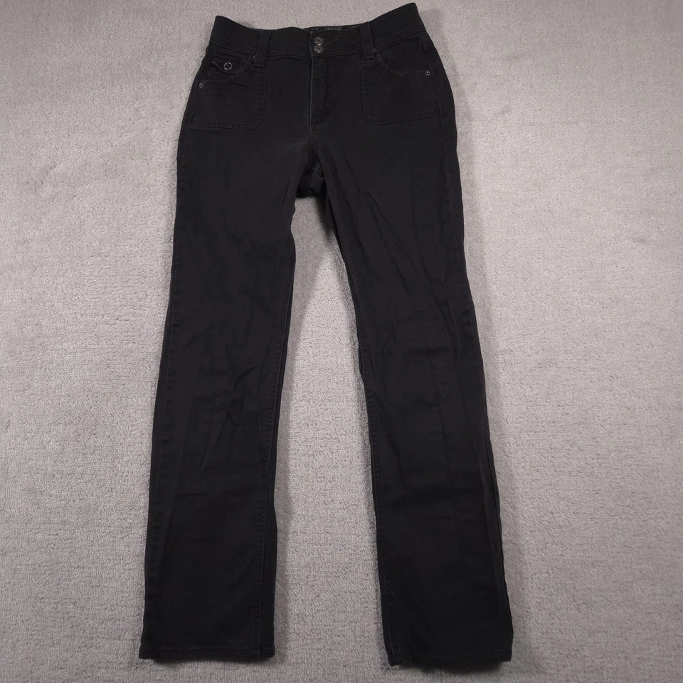 Riders Pants Womens 6 Black Stretch Comfort No Gap Waist Straight Leg Casual - Image 2 of 4