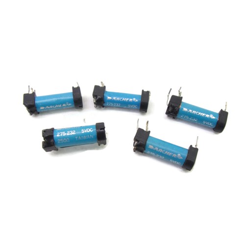 (Lot of 5) USED Archer 275-232 SPST 5VDC Reed Relays (Contacts 0.5A @ 125VAC)