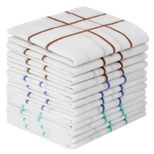 URAQT Fazzoletti da Uomo 12 Pezzi, 40x40cm, 100% Cotone, per Matrimonio e Busine