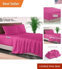 4-Piece Bed Sheet Set - Luxury Bedding 1500 Hotel Quality Microfiber, All Ar...