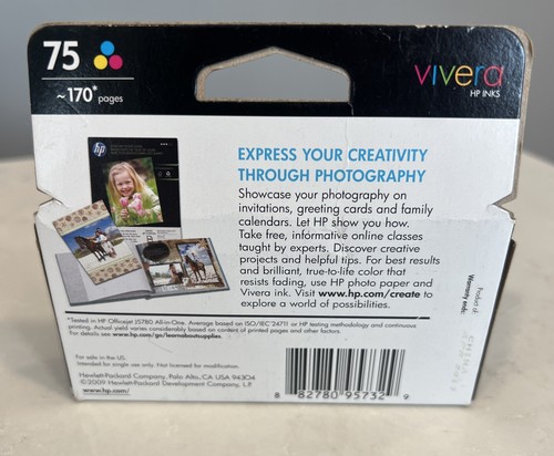 HP Original Ink Cartridge 75 Tri-Color CB337WN Option 140 NIB Exp 04/ ...