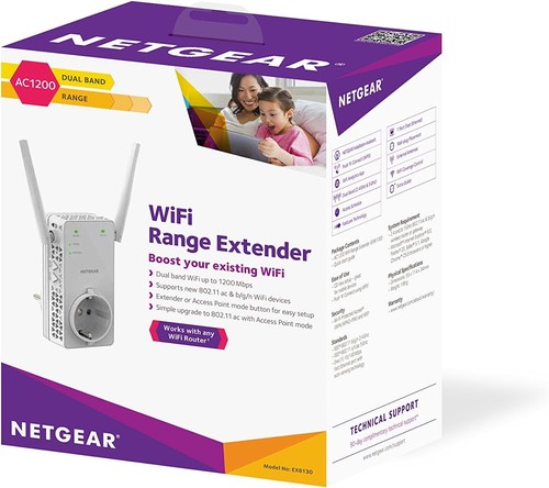 AC1200 WiFi 802.11AC Dual Band Gb EX6130 AC1200 WLAN Repeater met geïntegreerd - Picture 3 of 9