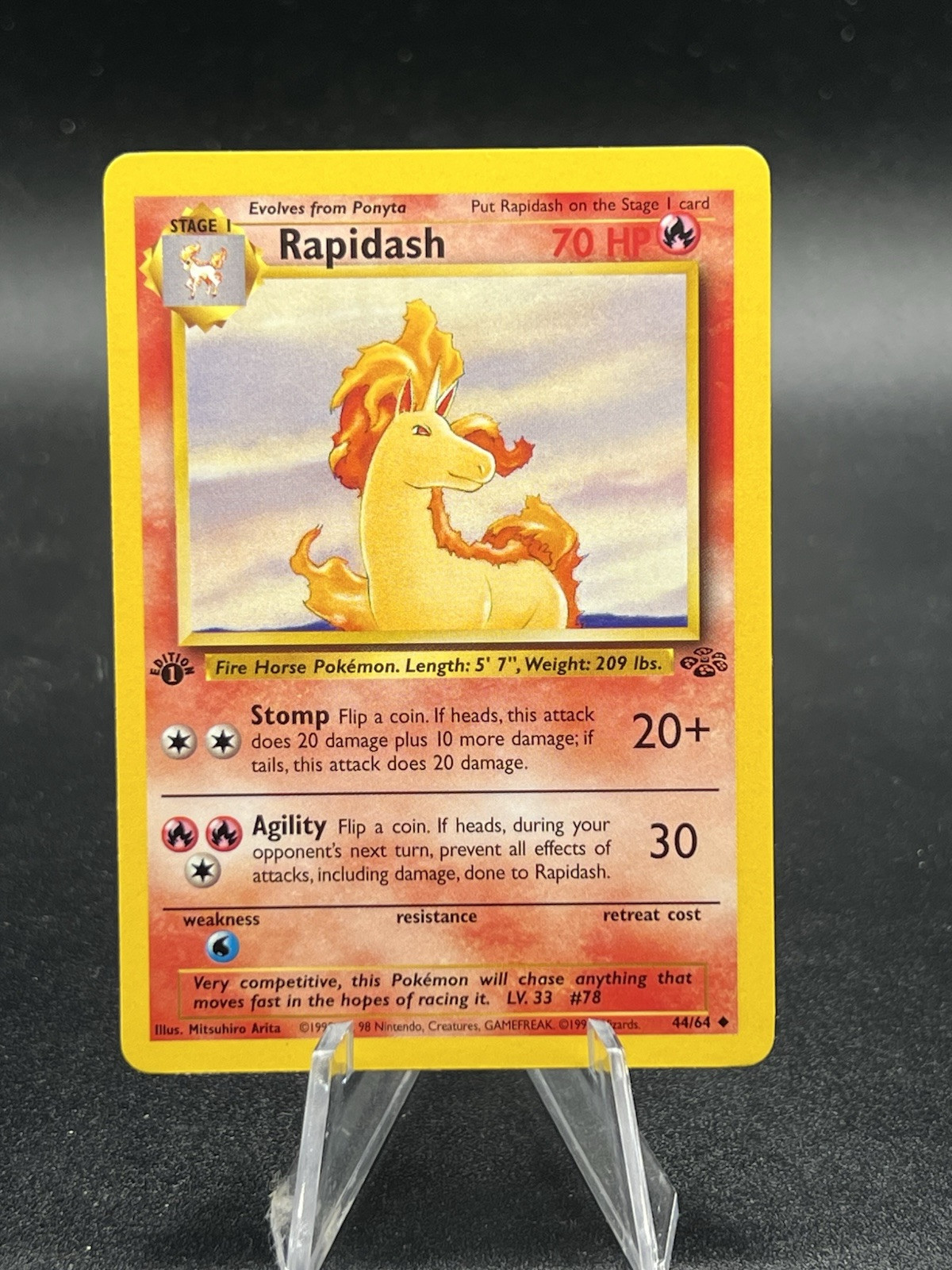 Pokemon Cards: Jungle 1st Edition Uncommon: Rapidash 44/64 NM UM1
