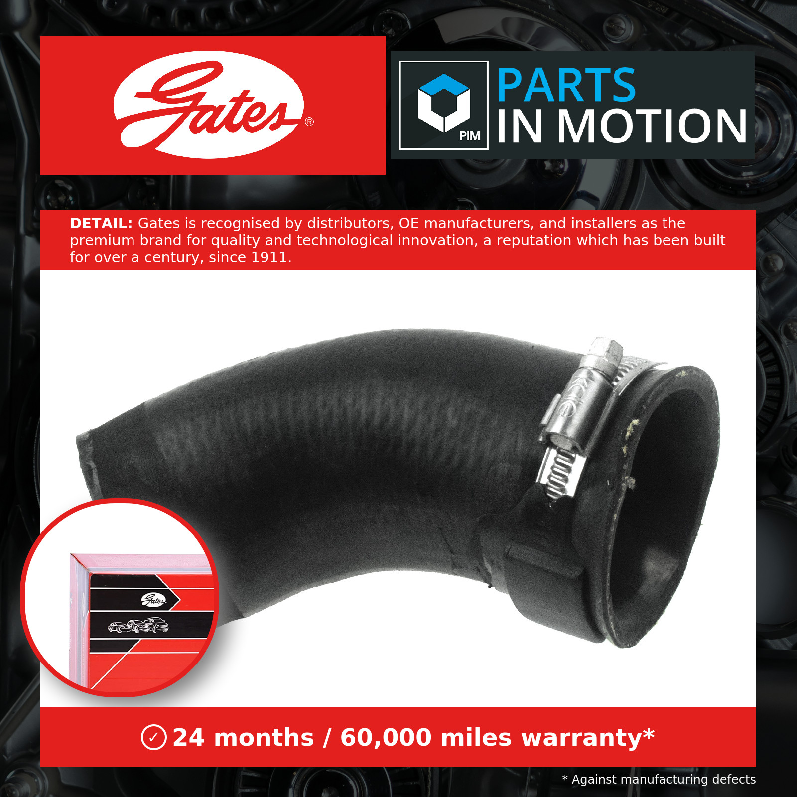 Turbo Hose 09-0282 Gates Charger 1K0145828C 417710282 Genuine Quality Guaranteed