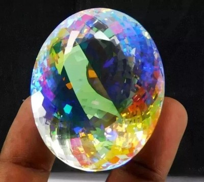 AAA Natural Rainbow Color 500 CT Oval Huge Cut Mystic Topaz Certified Gemstone