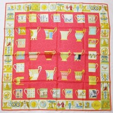 Authentic Gucci Cup Pattern 100% Silk Color Pink FOULARD from Japan Fashion