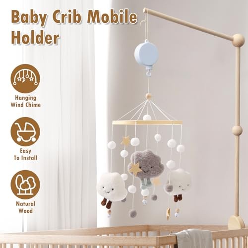 27inch Baby Crib Mobile Arm, Wooden Baby Mobile Holder Arm, Crib Baby Nursery - Picture 2 of 6