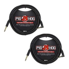 PC-H10BKR 1/4" Right-Angle to 1/4" Black Woven Guitar Instrument Cable, 10 Fe...