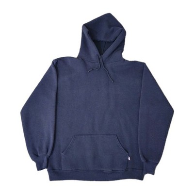Vintage Russell Athletic Navy Blue Hoodie Size Large Essential 90s